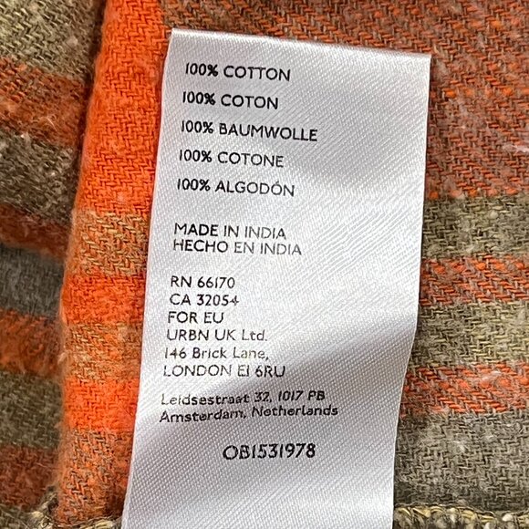 Urban Outfitters BDG Andy Distressed Flannel Shirt, NWT, Orange,  S - Picture 6 of 12